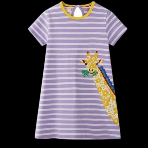 NEW Sweet Short Sleeve Girls Dress – Giraffe READ DESCRIPTION - Picture 1 of 2
